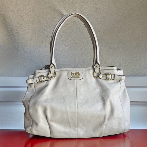 Coach Madison Kara Ivory White Leather Carryall Tote - Picture 3 of 16